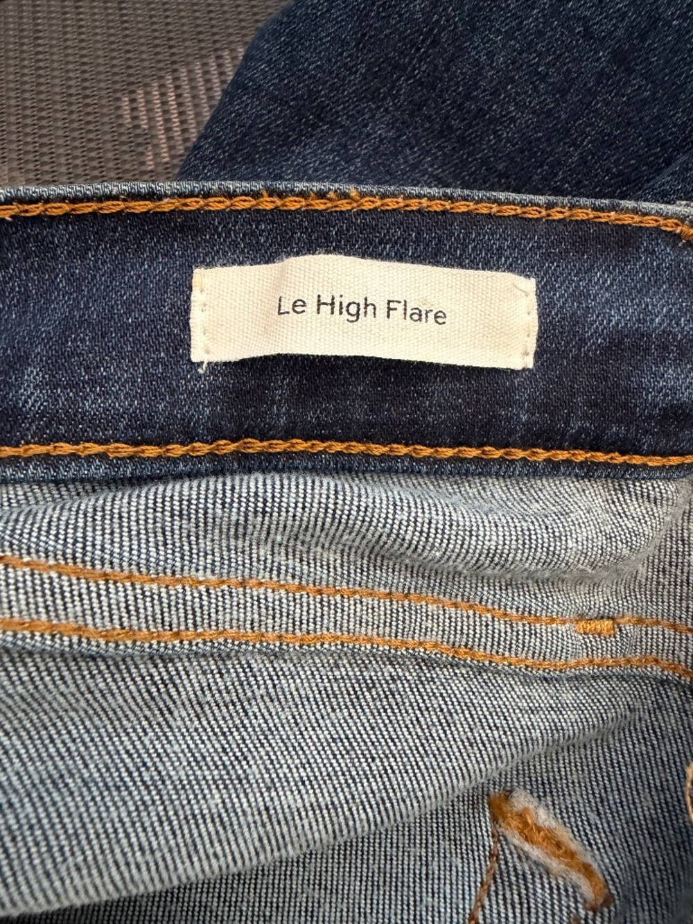 Frame 'Le High Flare' Dark Denim Stretch 5 Pocket Zip Size 27 - Picture 6 of 9